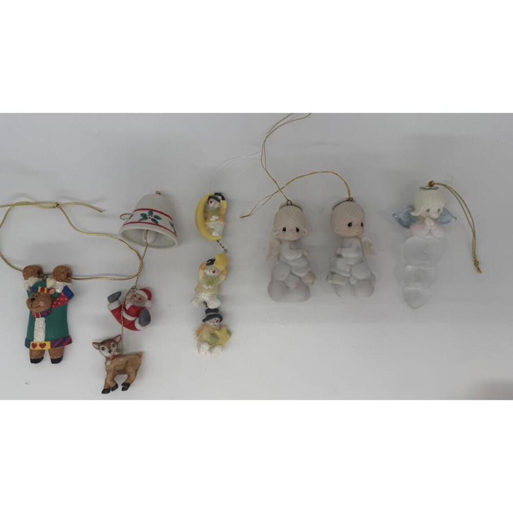 Vintage Christmas Ornament Lot – Angels, Santa, Snowmen (6pcs)